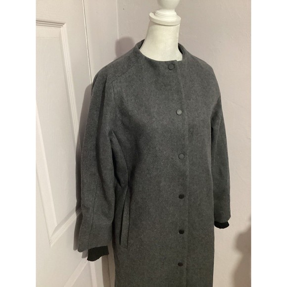 Sold Kate Spade Saturday Gray Snap Button Long Pea Coat - Picture 2 of 9